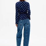 Madelie Blouse - Navy Cream Dot