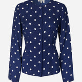 Madelie Blouse - Navy Cream Dot