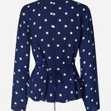 Madelie Blouse - Navy Cream Dot