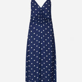 Atalia Dress - Navy Cream Dot