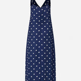 Atalia Dress - Navy Cream Dot