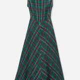 Atina Dress - Brown Green Check