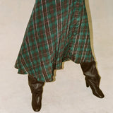 Atina Dress - Brown Green Check