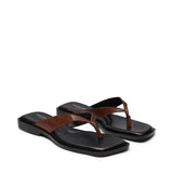 PALina Leather Flip Flops - Brown