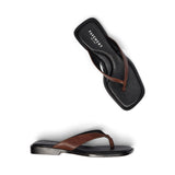 PALina Leather Flip Flops - Brown
