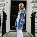Sicily Crochet Cardi - Blue Stripe
