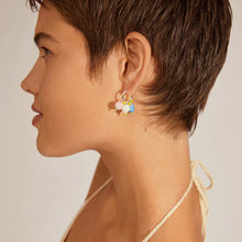 Load image into Gallery viewer, Pilgrim Jacobine Pearl Pendant Hoops - Multi/Silver
