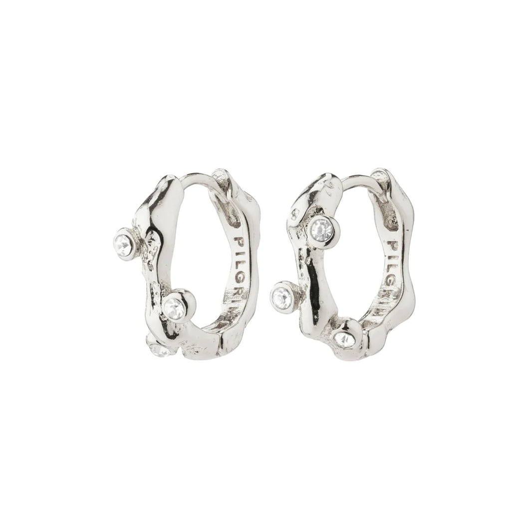 Pilgrim Urszula Crystal Hoops - Silver
