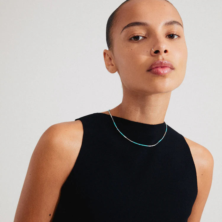 Alison Necklace - Mint/Silver