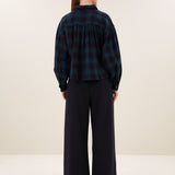 Sarah Short Blouse - Green Tartan