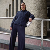 Benji Wide Trousers - Wine Stripe
