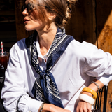 Multi-key print scarf - Navy