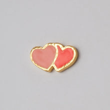 Load image into Gallery viewer, Lulu Copenhagen 2Hearts 1 PCS Earring - Coral/Gold

