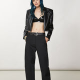 Round Cut Trousers - Black