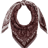 Large Triangle Paisley Scarf - Brown