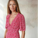 Imelda Dress - Ditsy Red