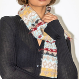 Frankie Christmas Scarf - Turq/Beige Mix