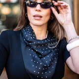 Classic Polka Dot Scarf – Black