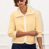 Fern Trim Jacket- Vanilla