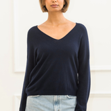 Camilla V-neck Jumper - Navy