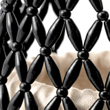 Pia Wooden Beaded Bag - Black
