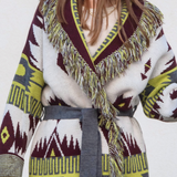 Astrid Cardigan - Lime/Wine Mix