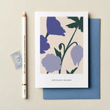 Birthday Wishes Floral Bloom Card - Blue