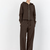 Lr Nuka 9 Zip Hoodie Cardigan - Coffee