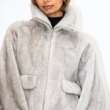 Alba Faux Fur Jacket - Grey