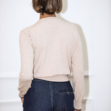 Gianna Frill Cardigan - Beige Melange