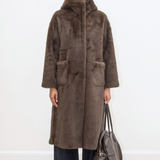 Oceane Faux Fur Coat - Brown