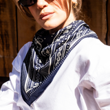 Multi-key print scarf - Navy