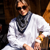 Multi-key print scarf - Navy