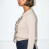 Gianna Frill Cardigan - Beige Melange
