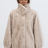 Victory Faux Fur Coat - Beige