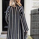 Sicily Crochet Cardi - Black Stripe