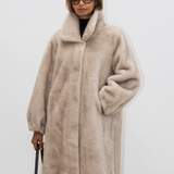 Victory Faux Fur Coat - Beige