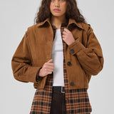 MWPetra Suede Pleat Jacket - Bison