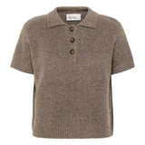 PalomaMW Polo S/S Jumper - Brown Melange