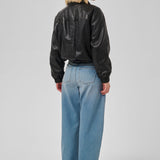 MWLuba Leather Puff Jacket - Black