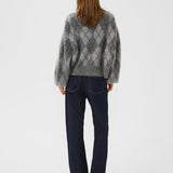 GZSasi Cardigan - Check Dark Grey
