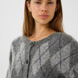 GZSasi Cardigan - Check Dark Grey