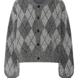 GZSasi Cardigan - Check Dark Grey