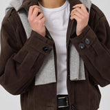 MWPetra Suede Pleat Jacket - Dark Brown