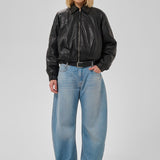 MWLuba Leather Puff Jacket - Black