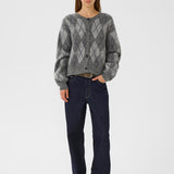 GZSasi Cardigan - Check Dark Grey