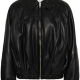 MWLuba Leather Puff Jacket - Black