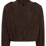 MWPetra Suede Pleat Jacket - Dark Brown