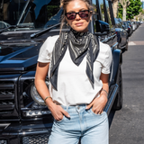 Multi-key print scarf - Black