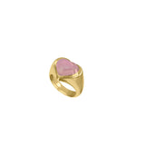 Lovers Signet Ring - Rose Quartz